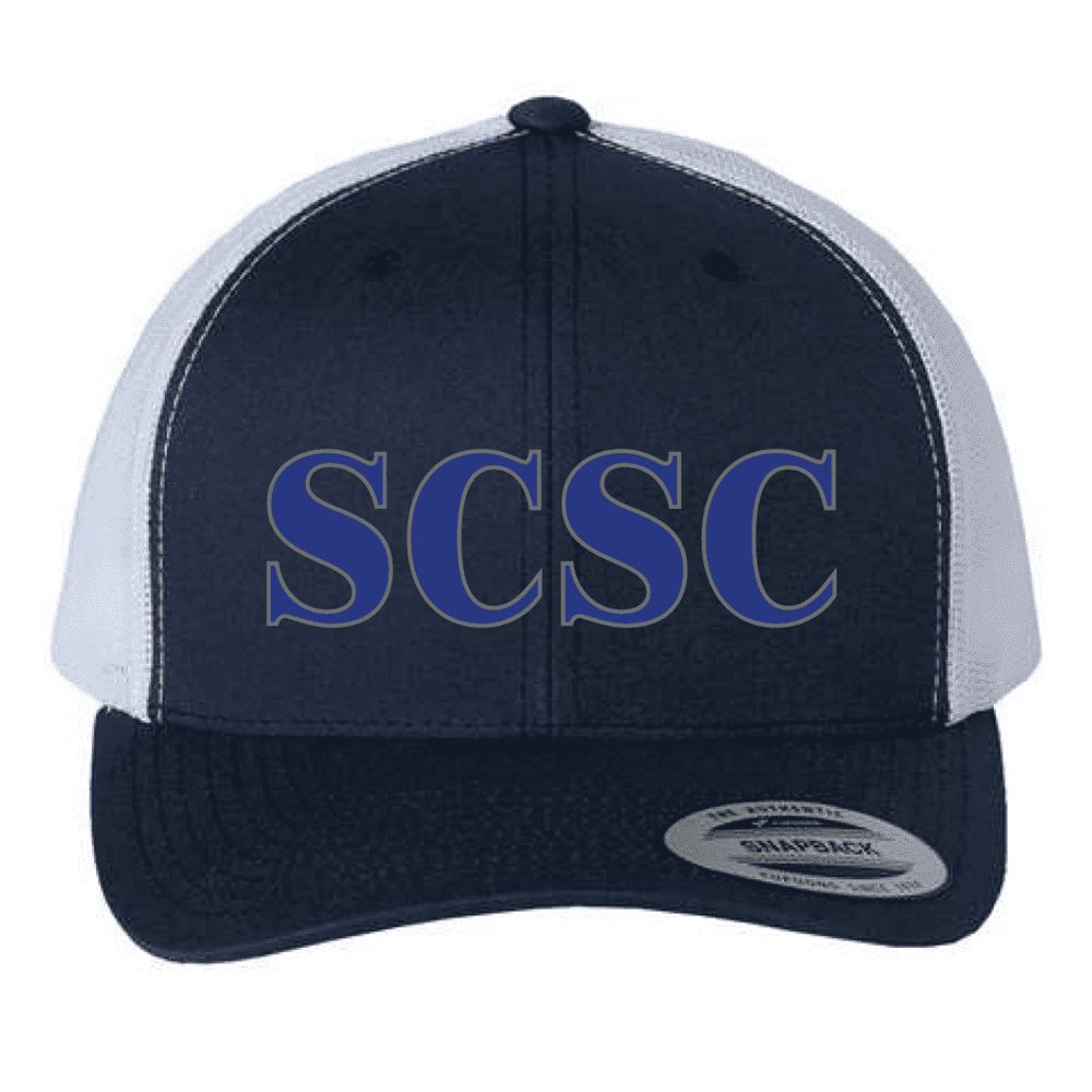 6606 Yupoong Adult Retro Trucker Cap - Navy/White